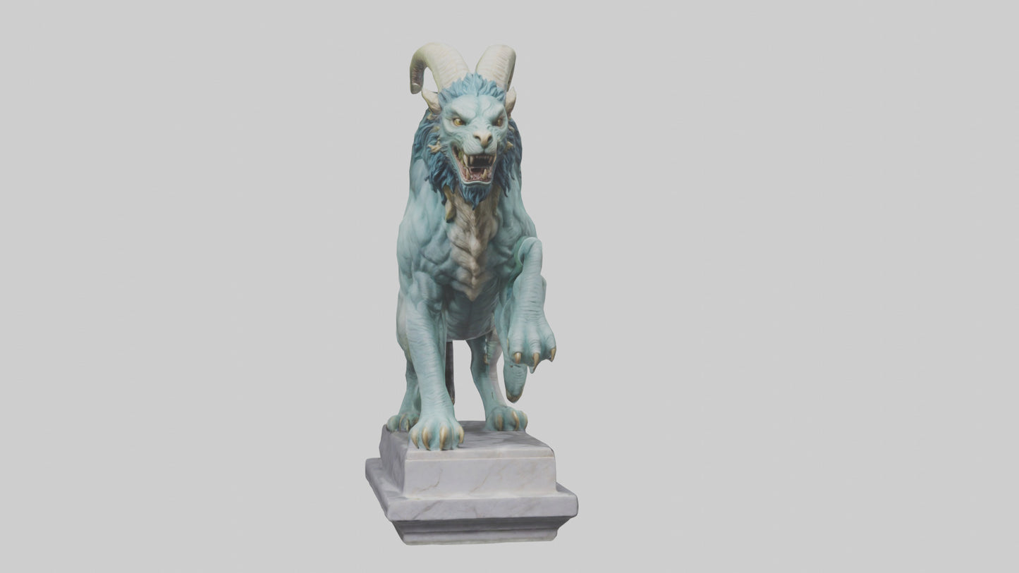 Chimera statue model VR / AR / low-poly