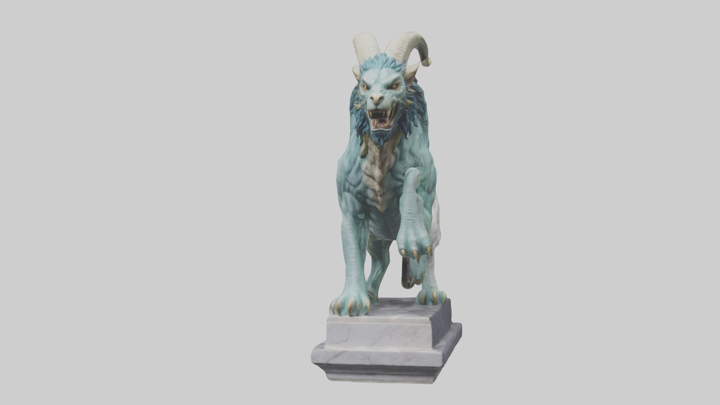Chimera statue model VR / AR / low-poly