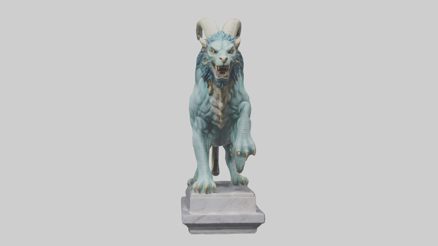 Chimera statue model VR / AR / low-poly