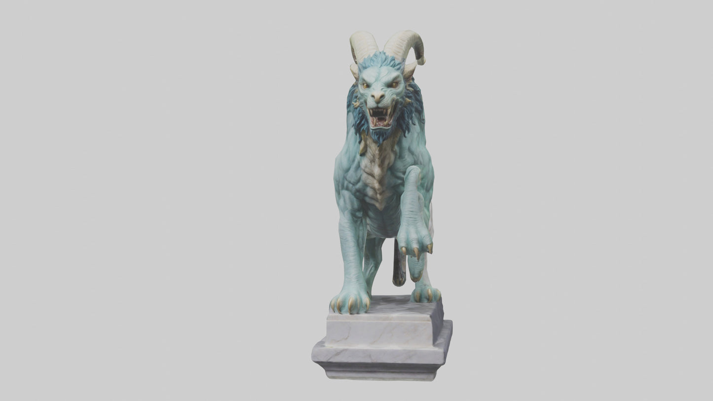 Chimera statue model VR / AR / low-poly