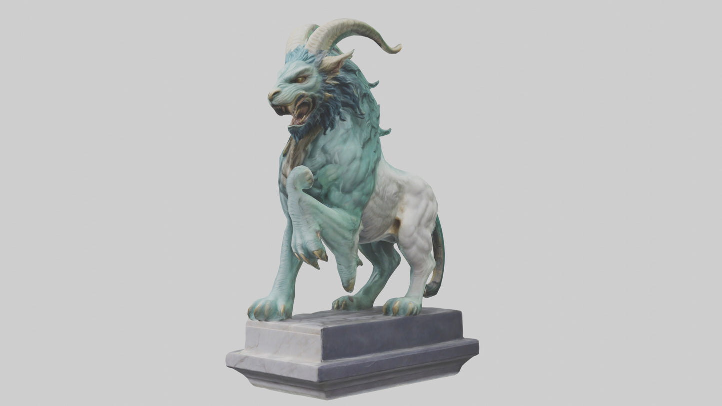 Chimera statue model VR / AR / low-poly