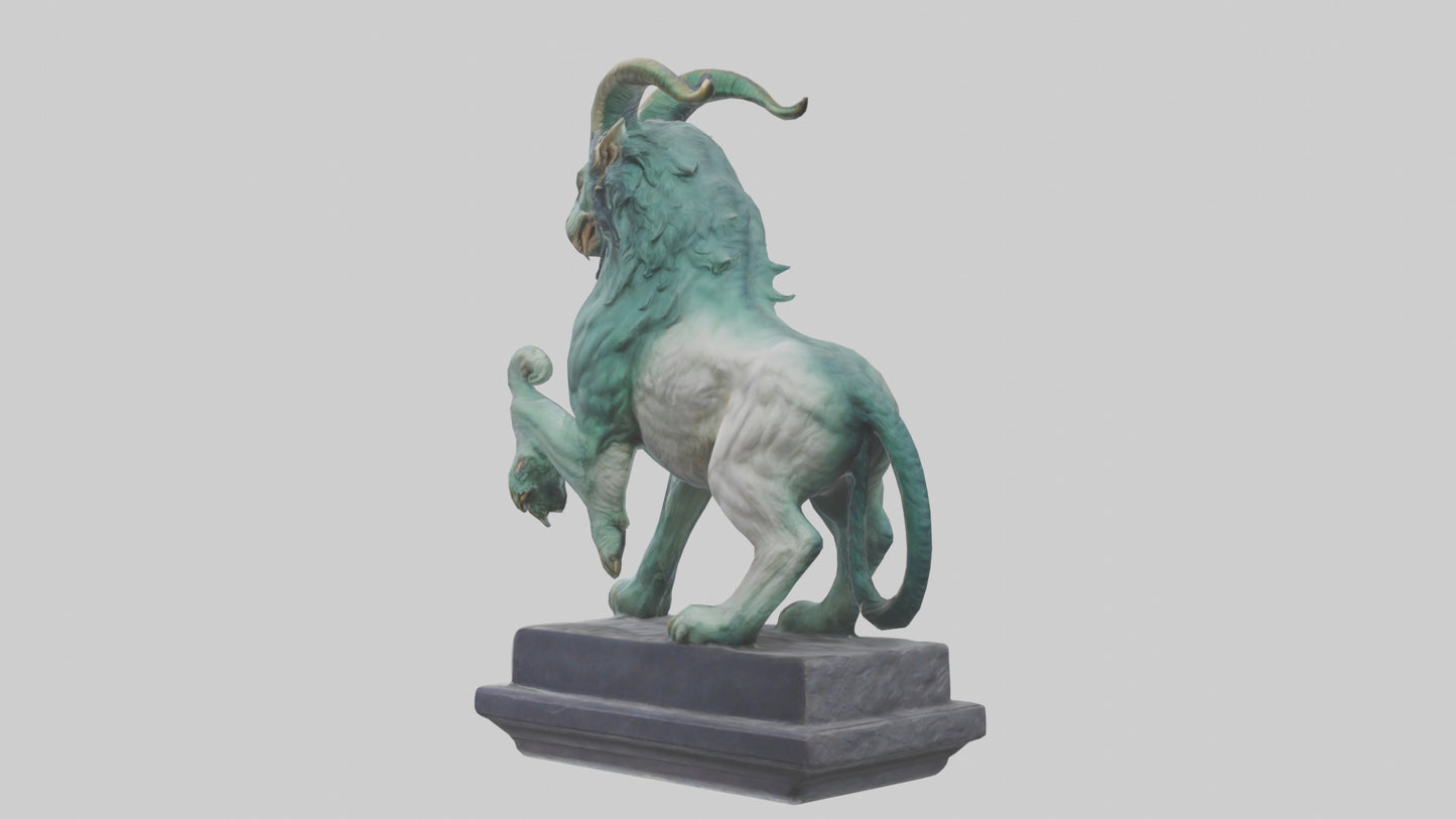Chimera statue model VR / AR / low-poly