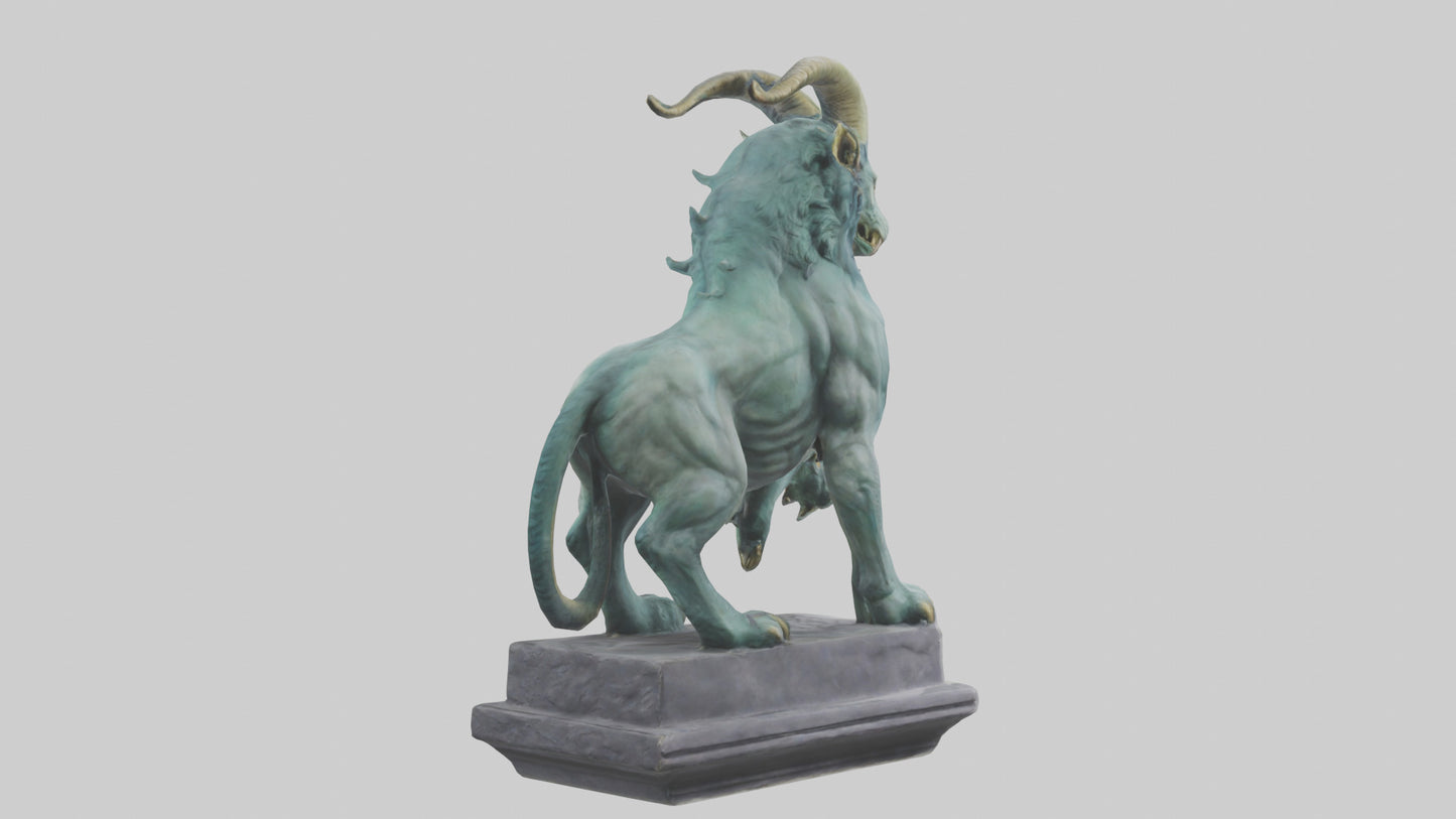 Chimera statue model VR / AR / low-poly