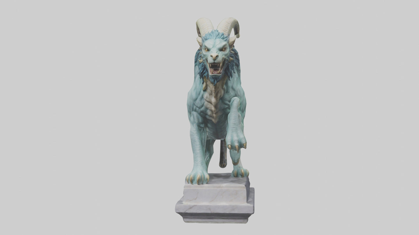 Chimera statue model VR / AR / low-poly
