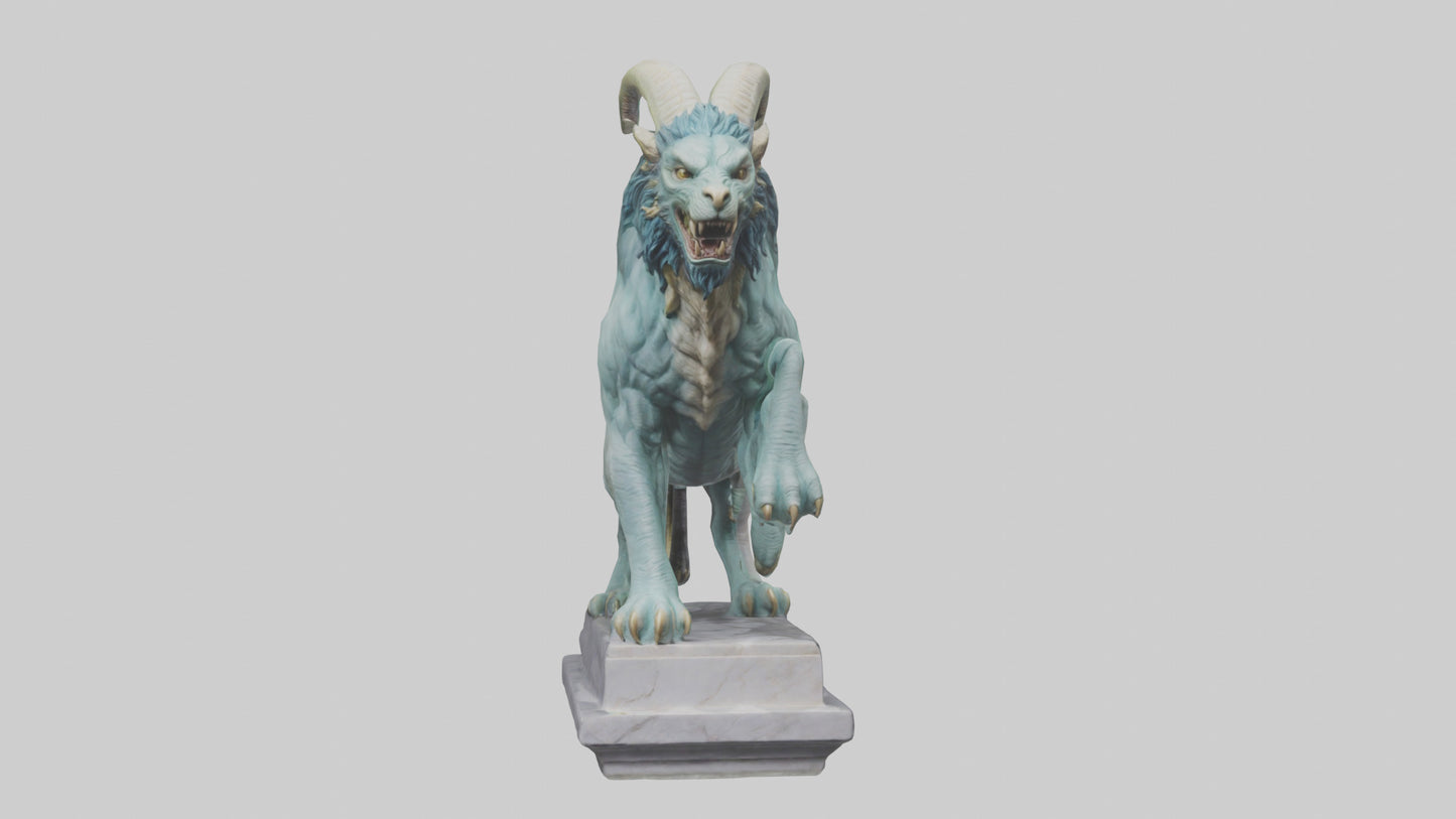 Chimera statue model VR / AR / low-poly