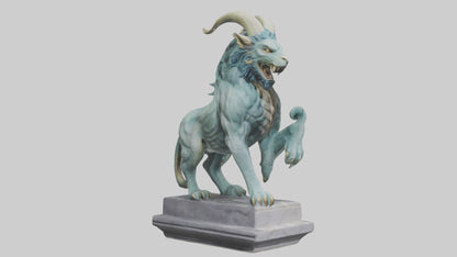 Chimera statue model VR / AR / low-poly