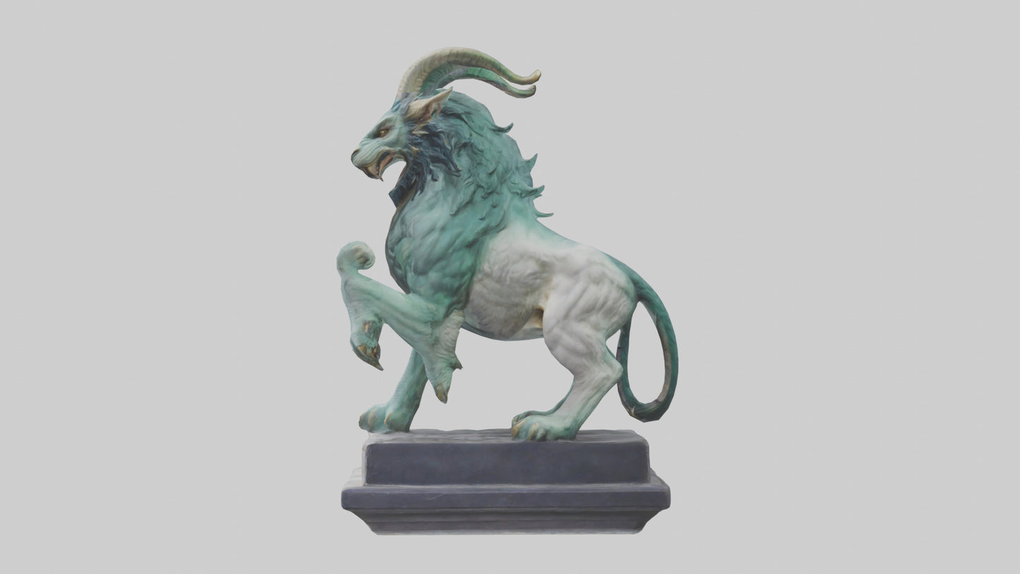 Chimera statue model VR / AR / low-poly