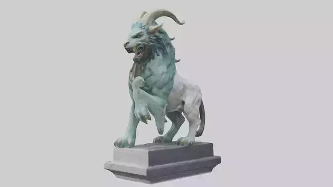 Chimera statue model VR / AR / low-poly