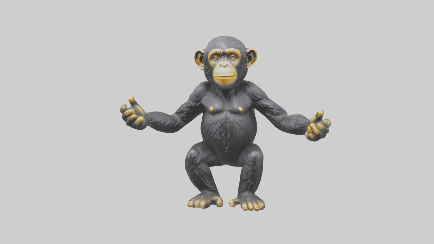 Chimpanzee statue model VR / AR / low-poly