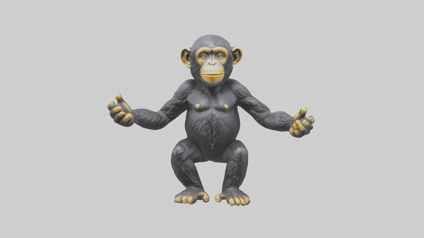 Chimpanzee statue model VR / AR / low-poly