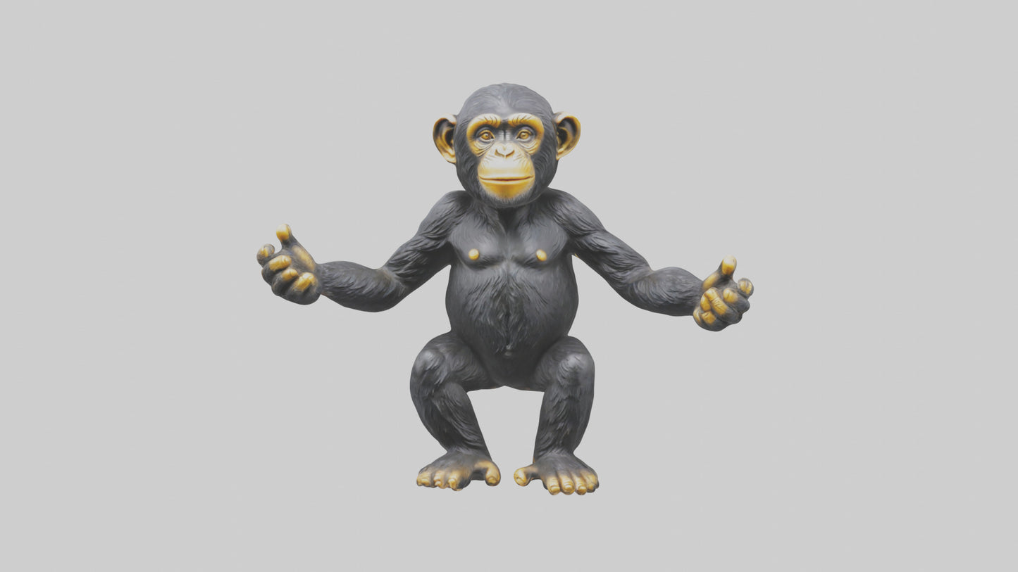 Chimpanzee statue model VR / AR / low-poly