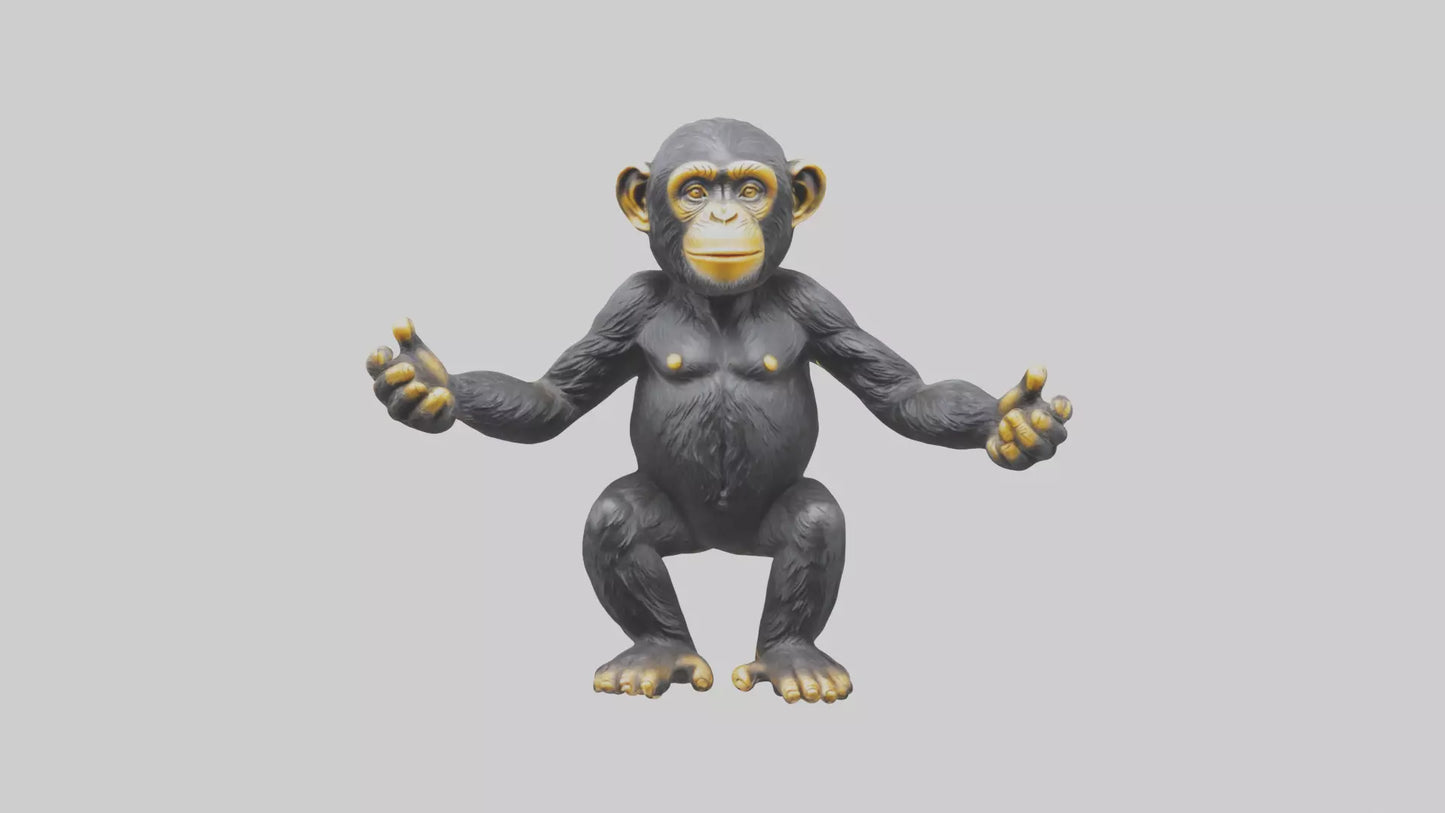 Chimpanzee statue model VR / AR / low-poly