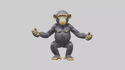 Chimpanzee statue model VR / AR / low-poly