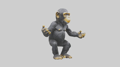 Chimpanzee statue model VR / AR / low-poly