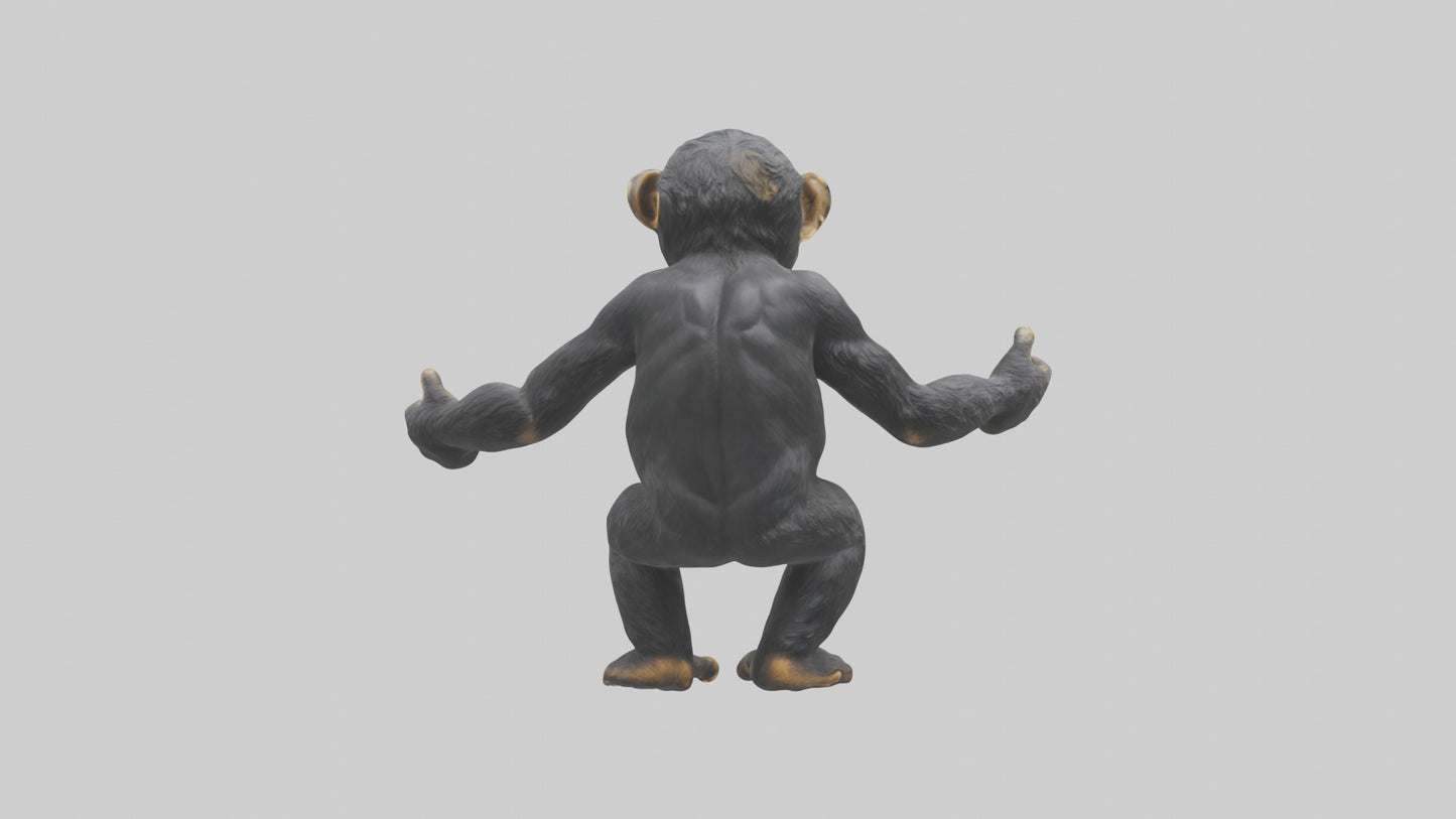 Chimpanzee statue model VR / AR / low-poly
