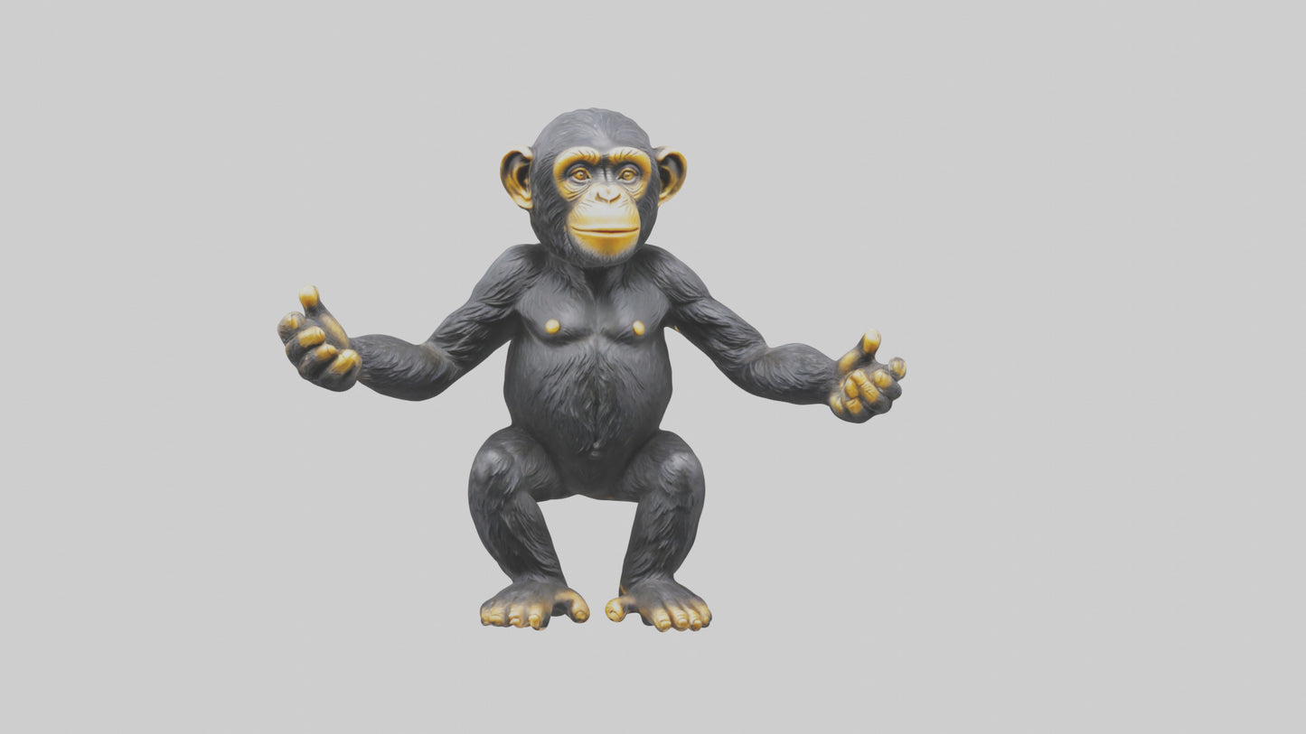 Chimpanzee statue model VR / AR / low-poly