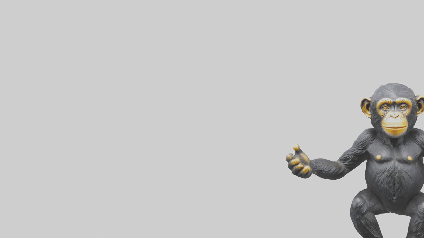 Chimpanzee statue model VR / AR / low-poly