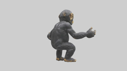 Chimpanzee statue model VR / AR / low-poly