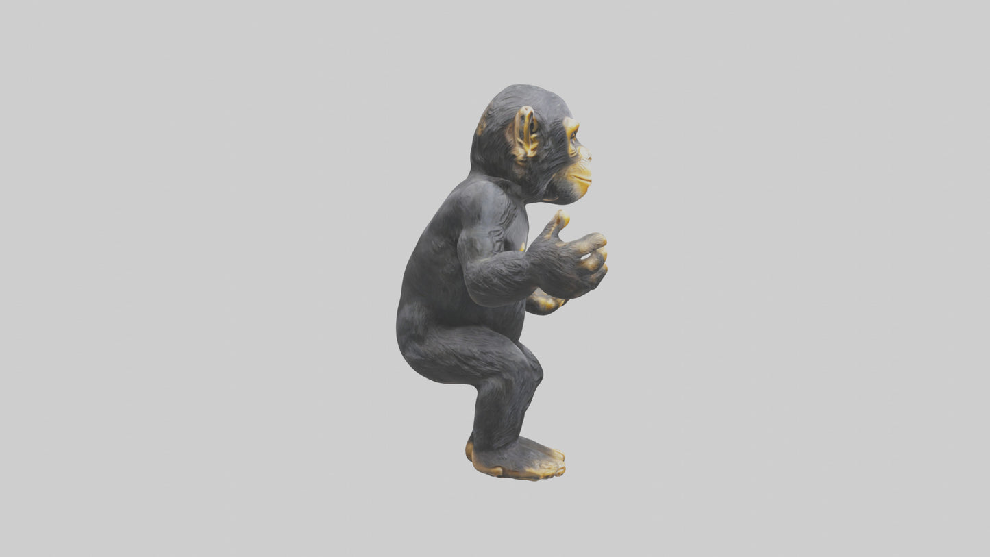 Chimpanzee statue model VR / AR / low-poly