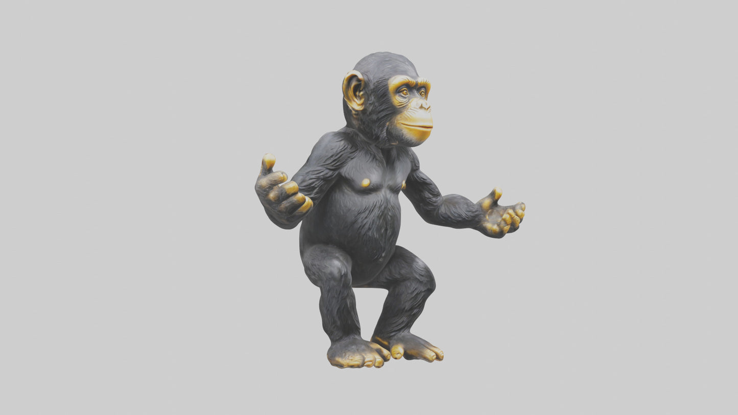 Chimpanzee statue model VR / AR / low-poly