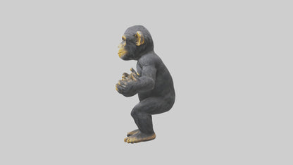 Chimpanzee statue model VR / AR / low-poly