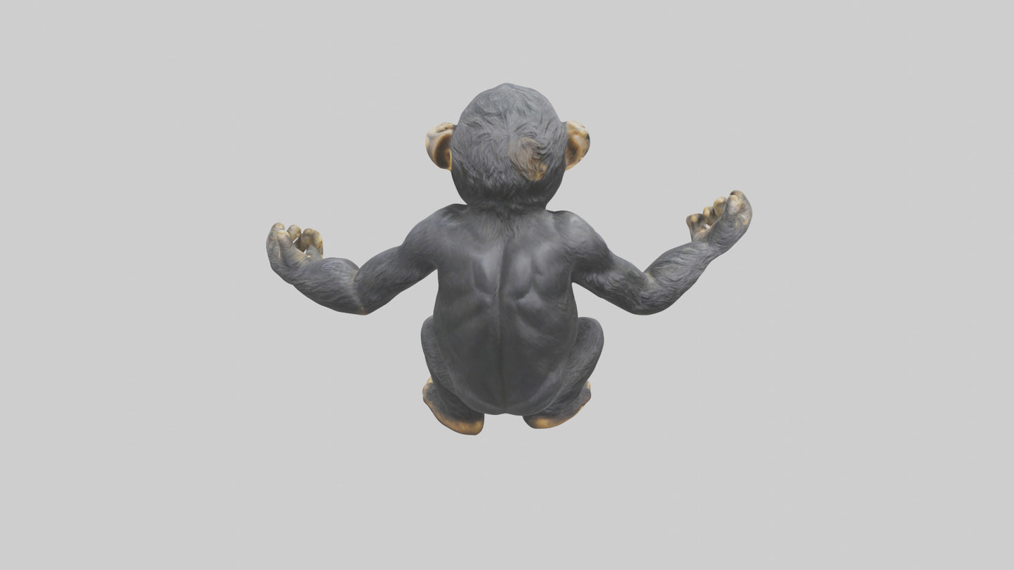 Chimpanzee statue model VR / AR / low-poly