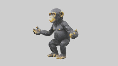 Chimpanzee statue model VR / AR / low-poly