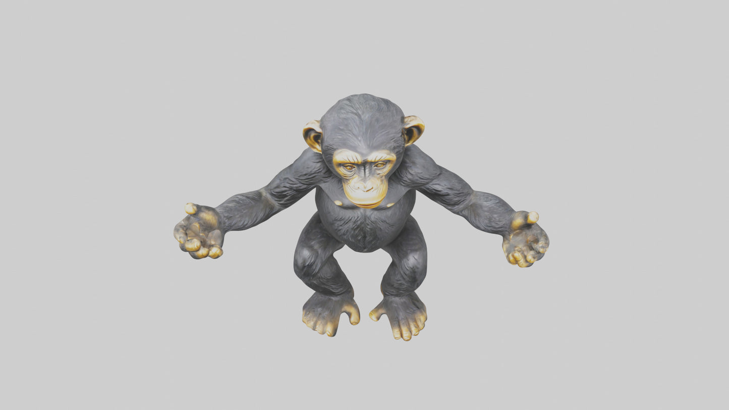 Chimpanzee statue model VR / AR / low-poly
