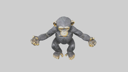 Chimpanzee statue model VR / AR / low-poly