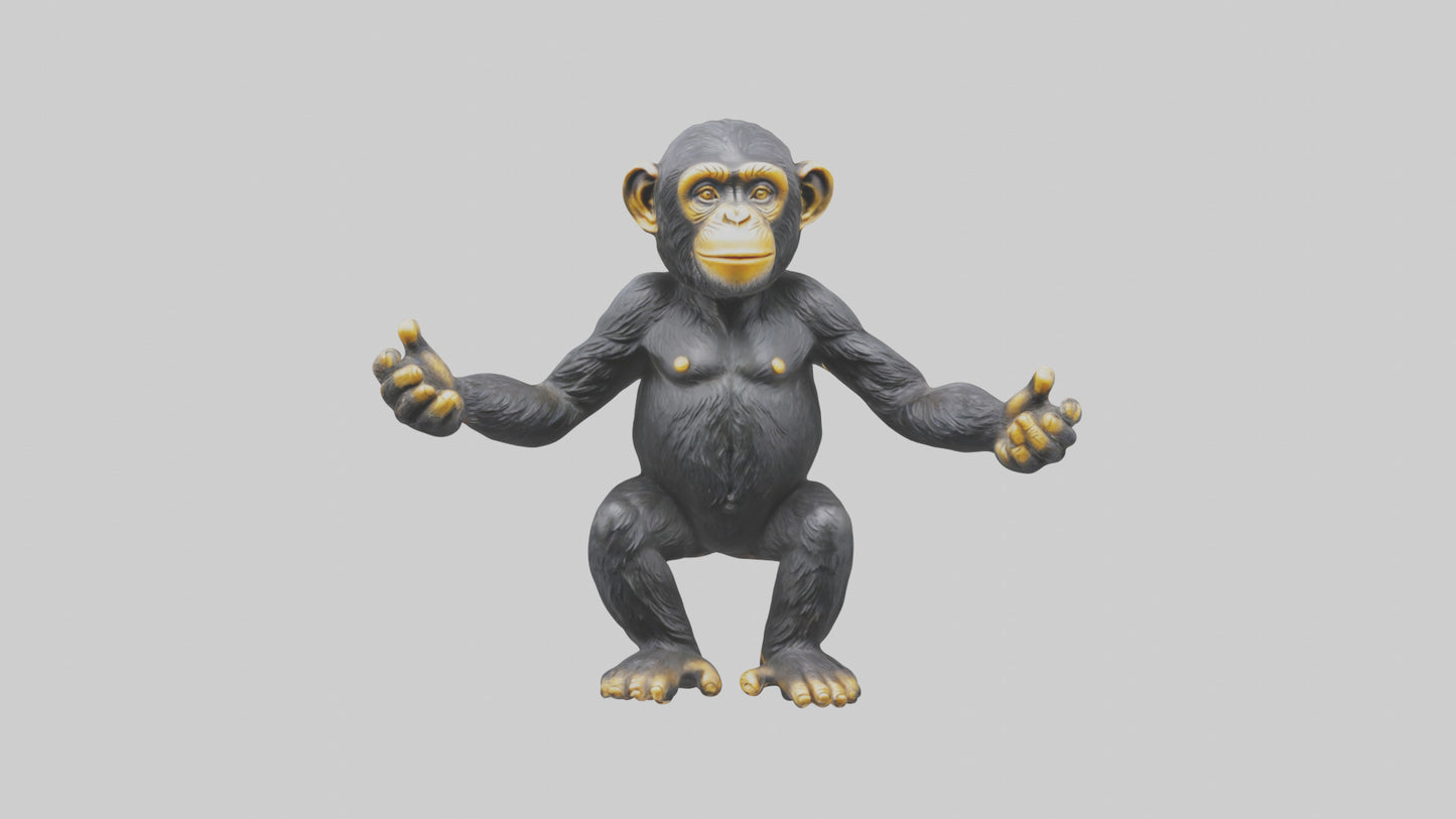 Chimpanzee statue model VR / AR / low-poly