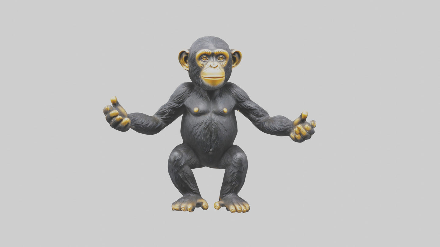 Chimpanzee statue model VR / AR / low-poly