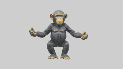 Chimpanzee statue model VR / AR / low-poly