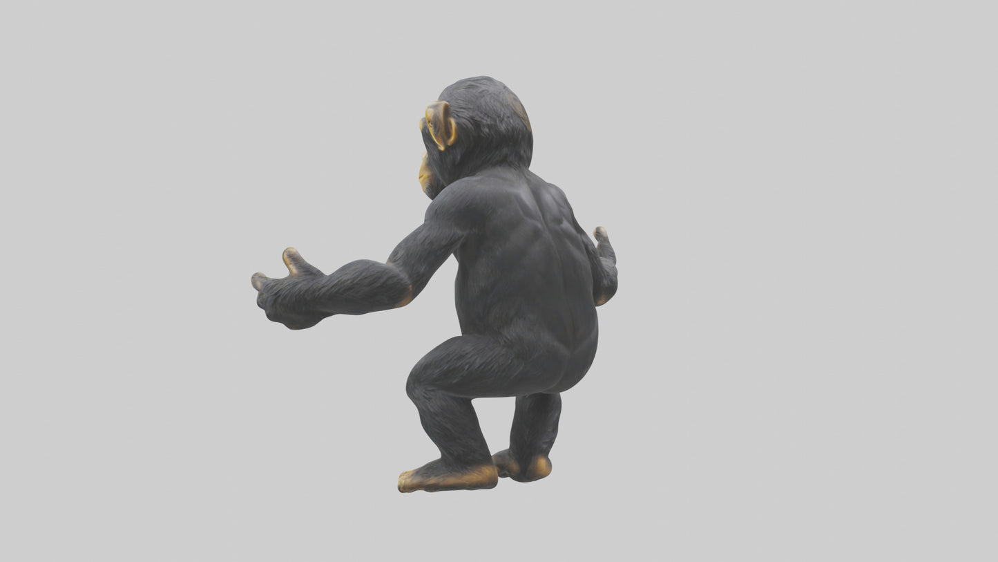 Chimpanzee statue model VR / AR / low-poly