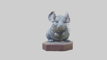 3D model Chinchilla statue model VR / AR / low-poly