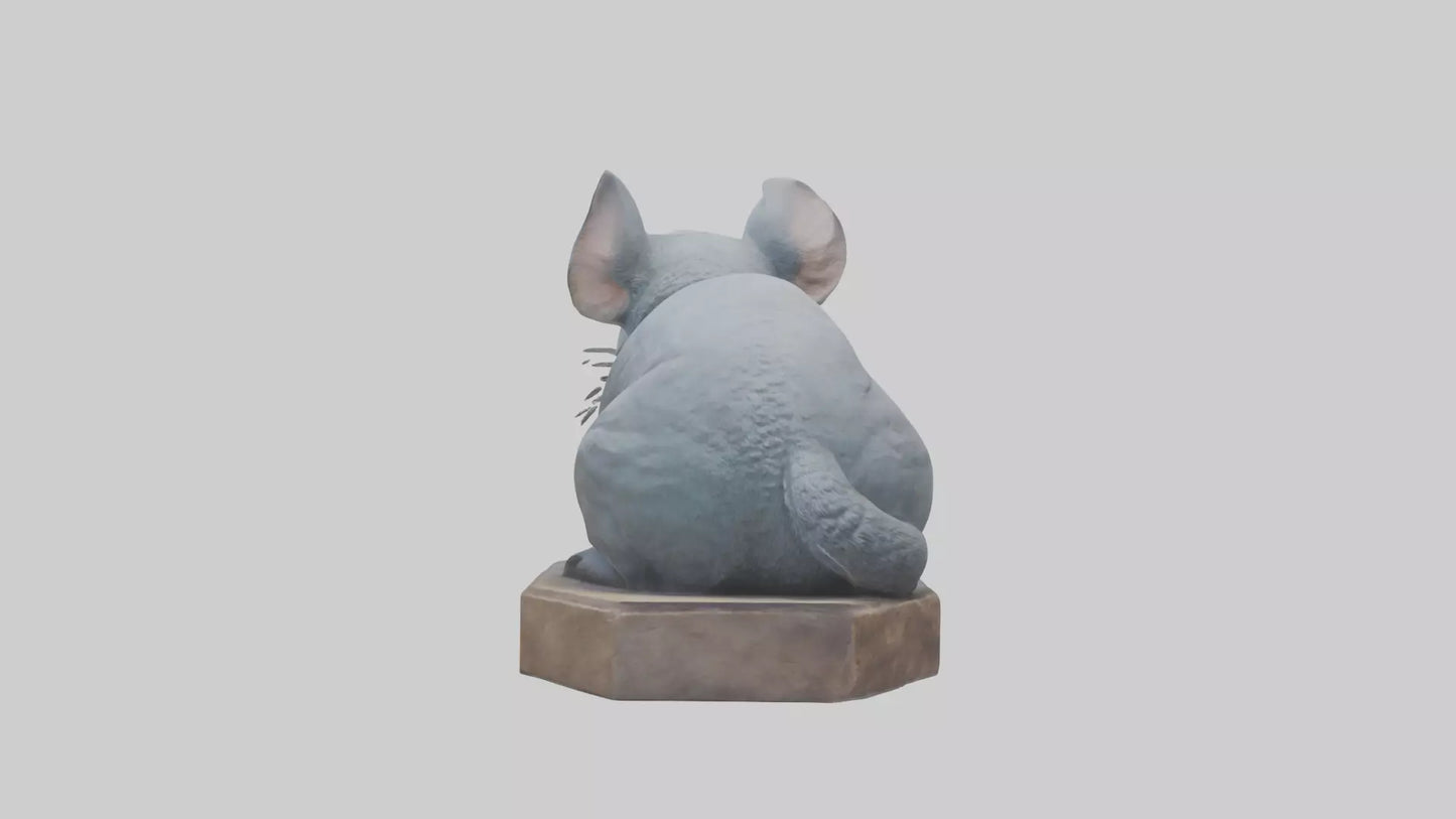 3D model Chinchilla statue model VR / AR / low-poly