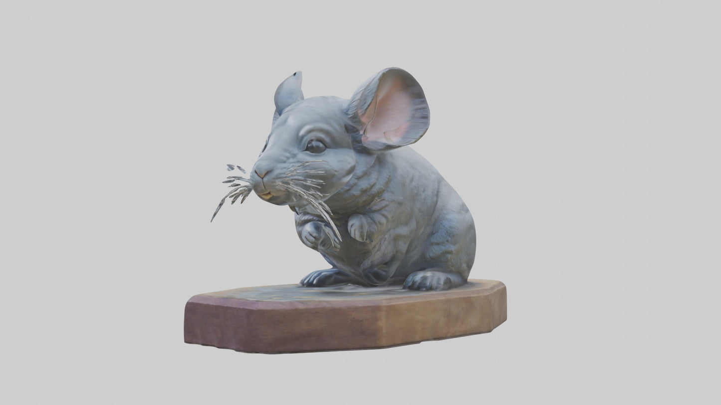 3D model Chinchilla statue model VR / AR / low-poly