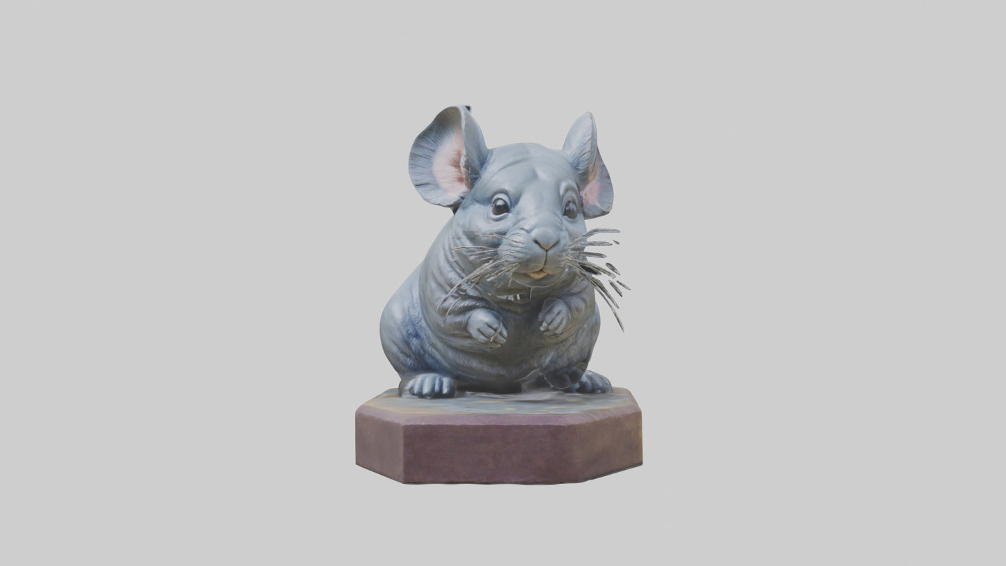3D model Chinchilla statue model VR / AR / low-poly