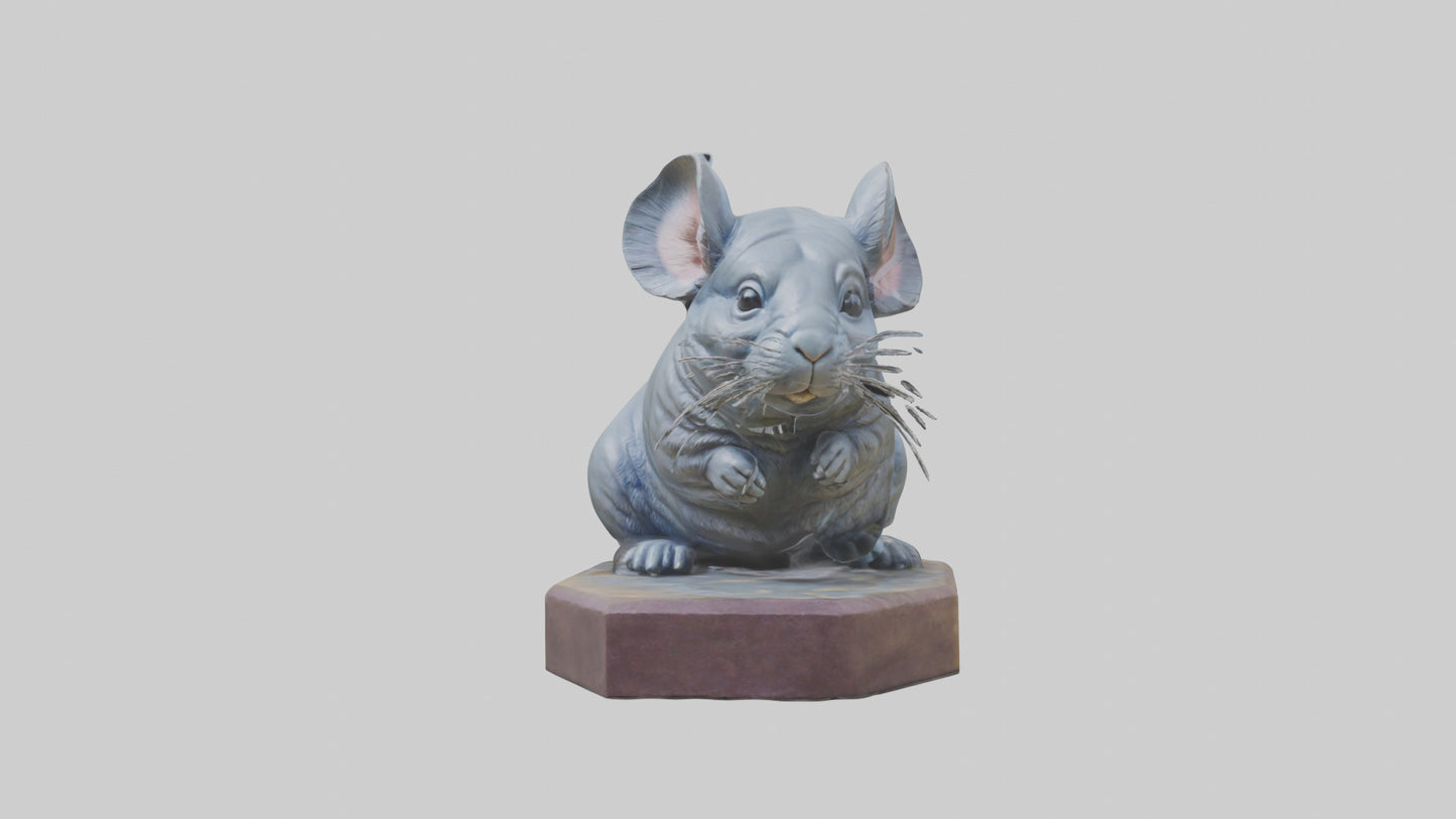 3D model Chinchilla statue model VR / AR / low-poly