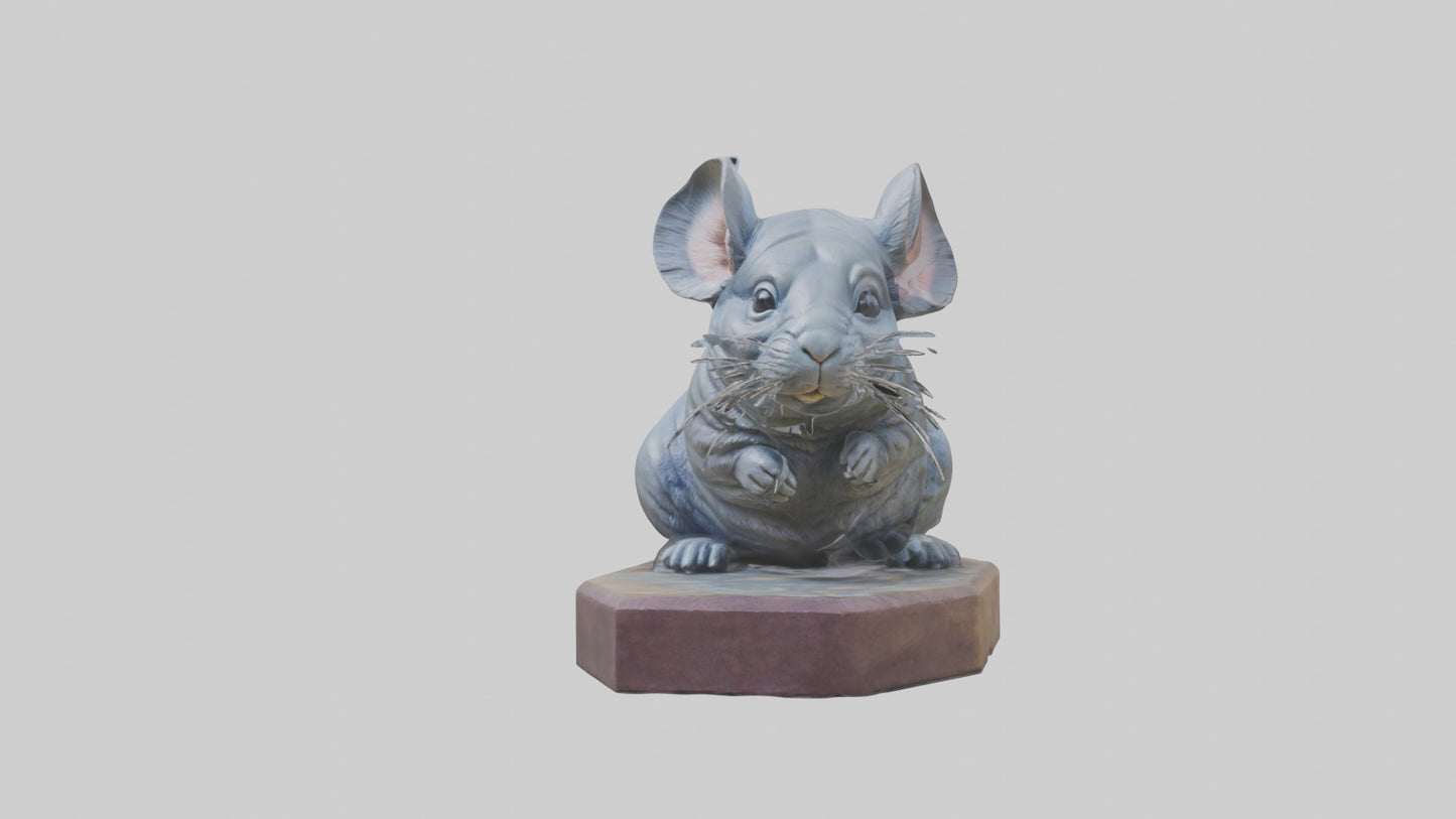 3D model Chinchilla statue model VR / AR / low-poly