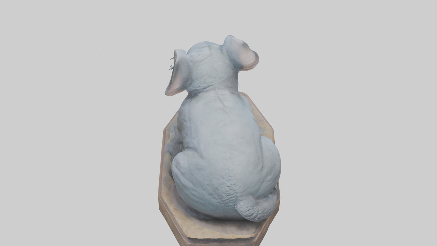 3D model Chinchilla statue model VR / AR / low-poly