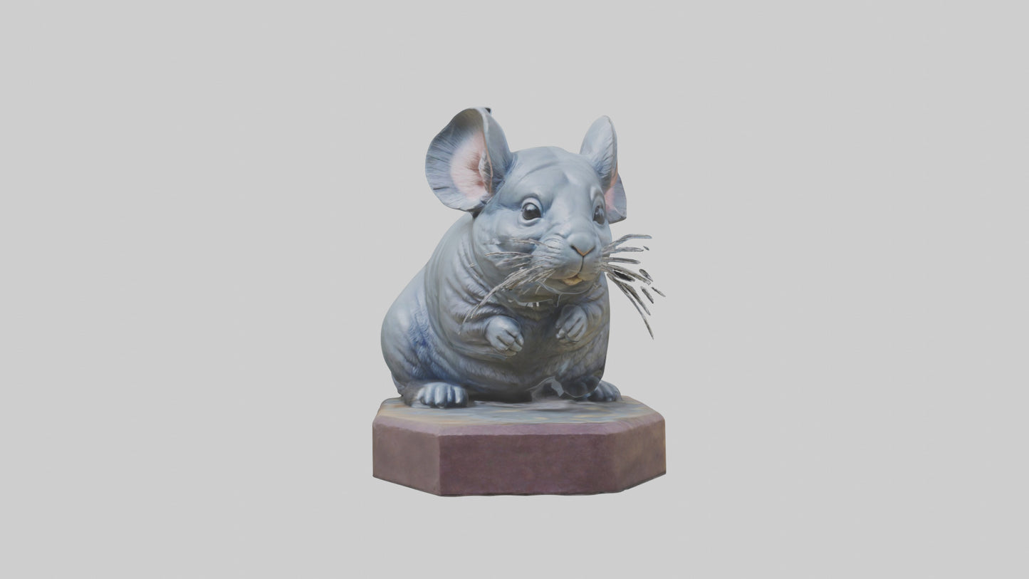 3D model Chinchilla statue model VR / AR / low-poly