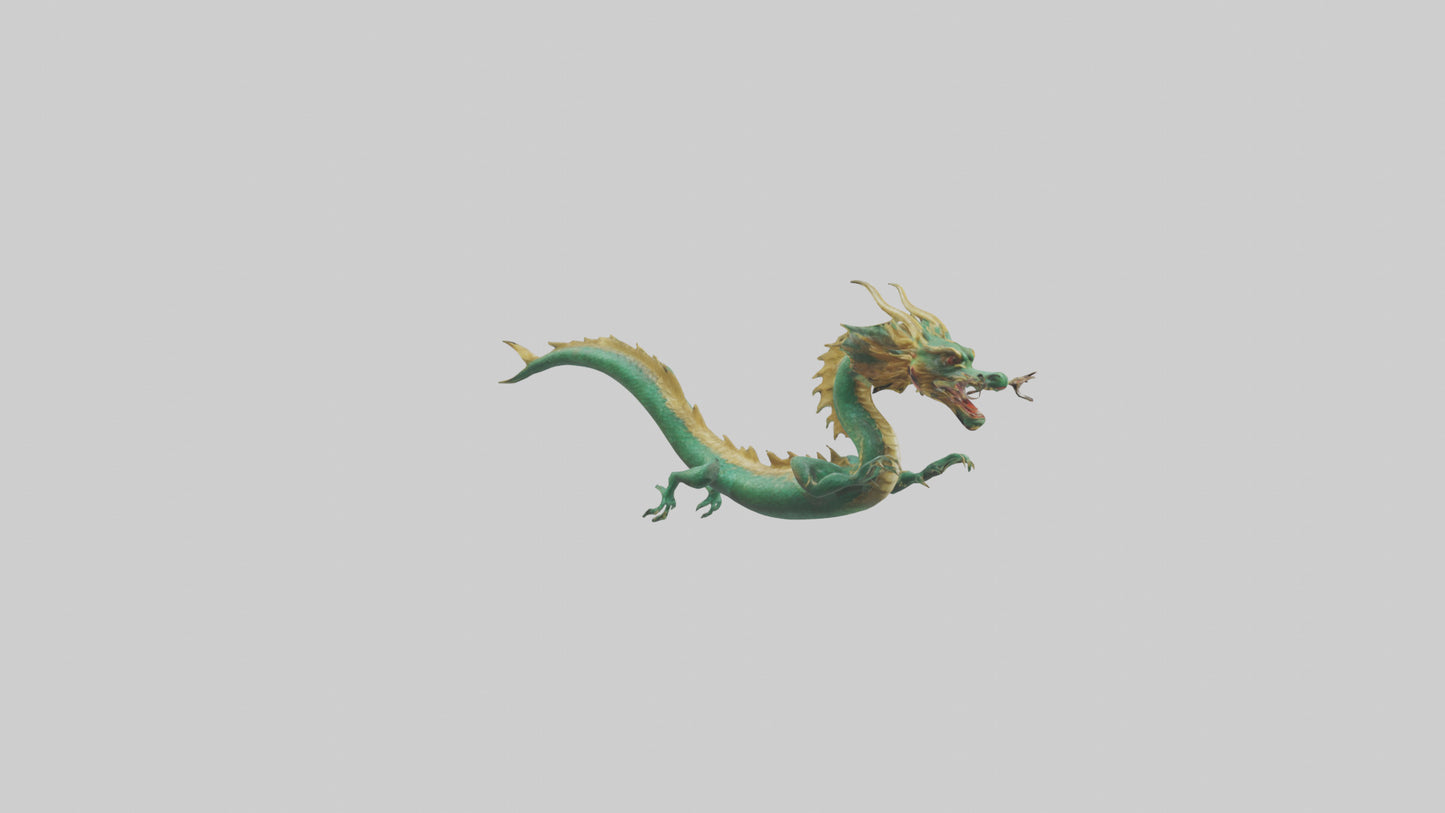 Chinese Dragon swimming model VR / AR / low-poly