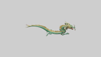 Chinese Dragon swimming model VR / AR / low-poly