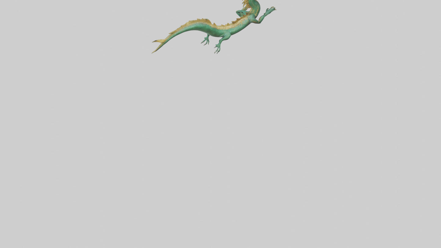 Chinese Dragon swimming model VR / AR / low-poly