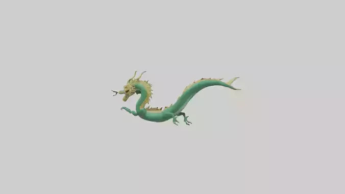 Chinese Dragon swimming model VR / AR / low-poly