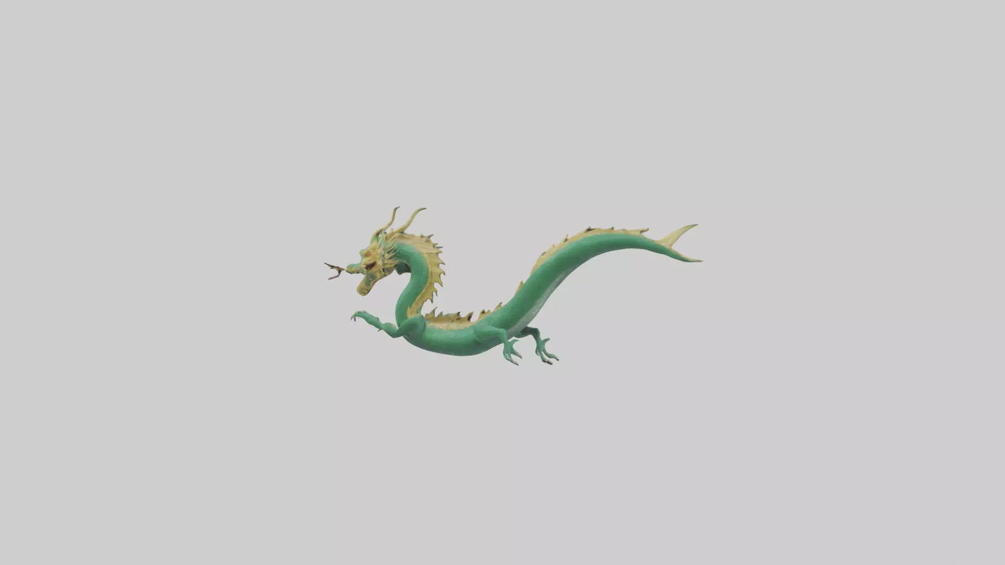 Chinese Dragon swimming model VR / AR / low-poly