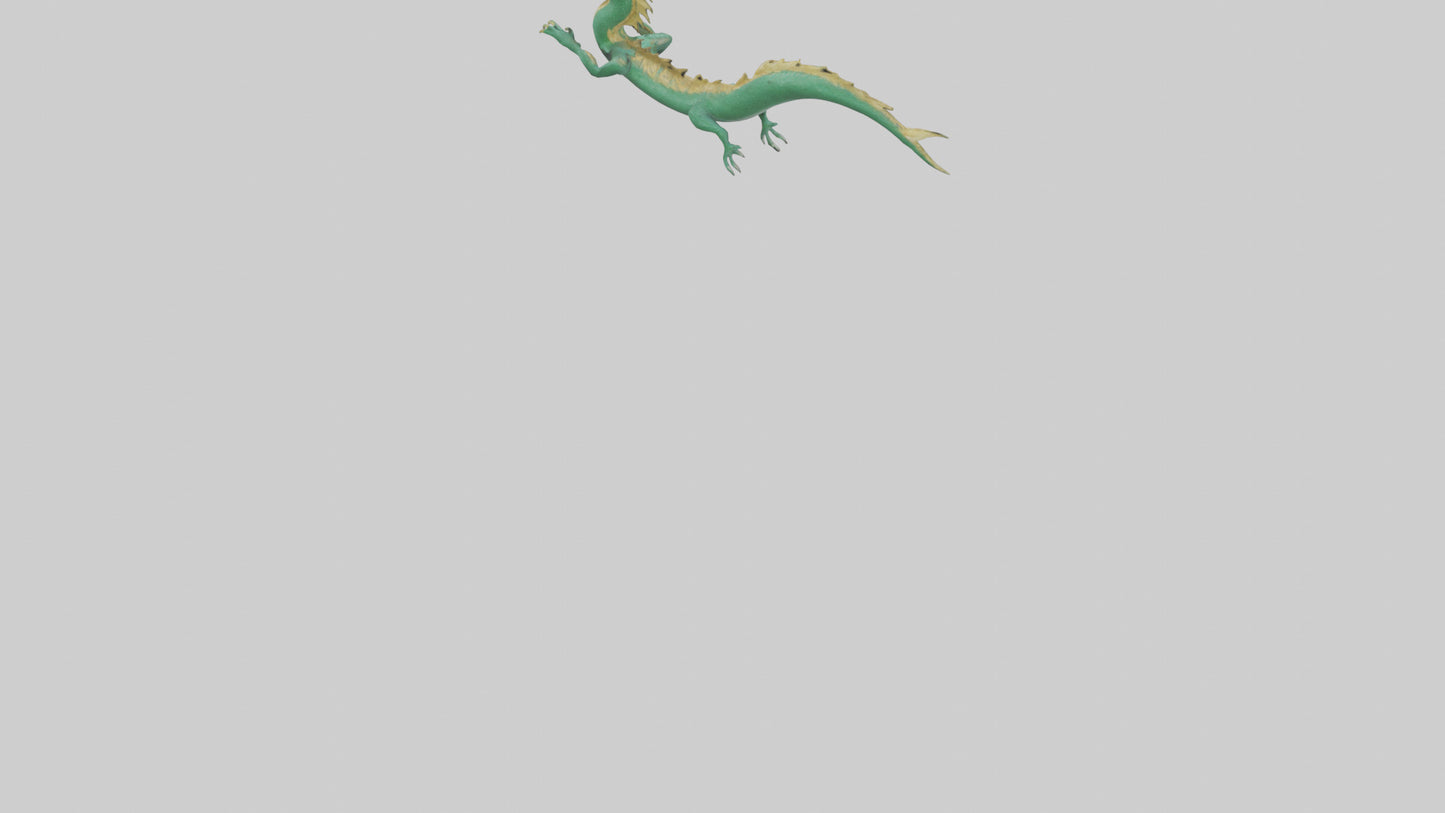 Chinese Dragon swimming model VR / AR / low-poly