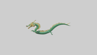Chinese Dragon swimming model VR / AR / low-poly