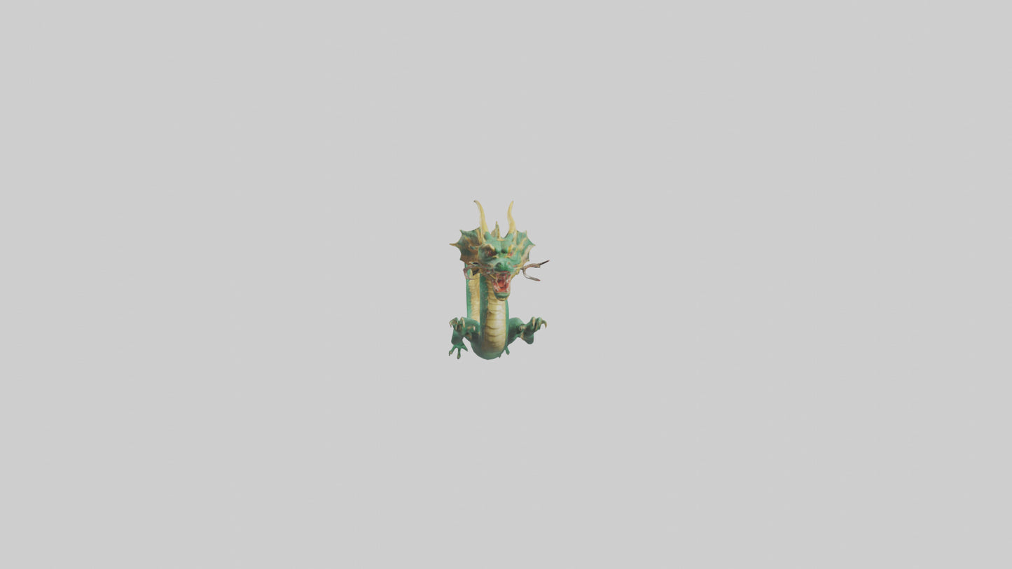 Chinese Dragon swimming model VR / AR / low-poly