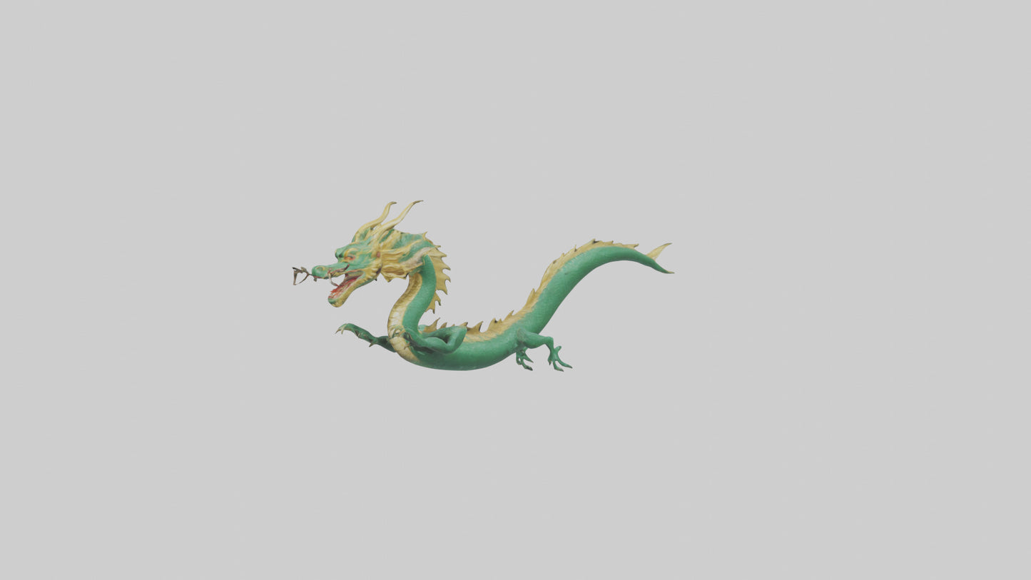 Chinese Dragon swimming model VR / AR / low-poly